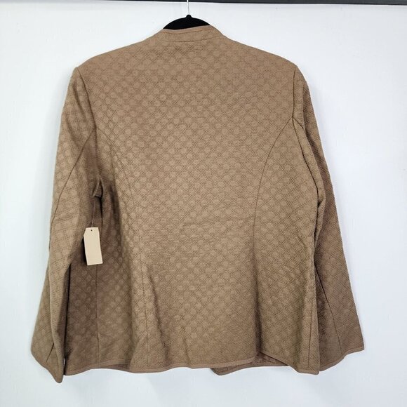 NEW Coldwater Creek Brown Diamond Textured Blazer Jacket Size 16 $129 - Picture 9 of 11
